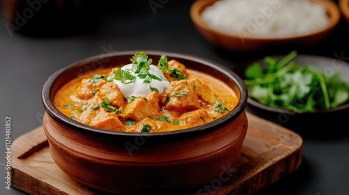 Creamy Chicken Dish with Herbs and Rice Bowl