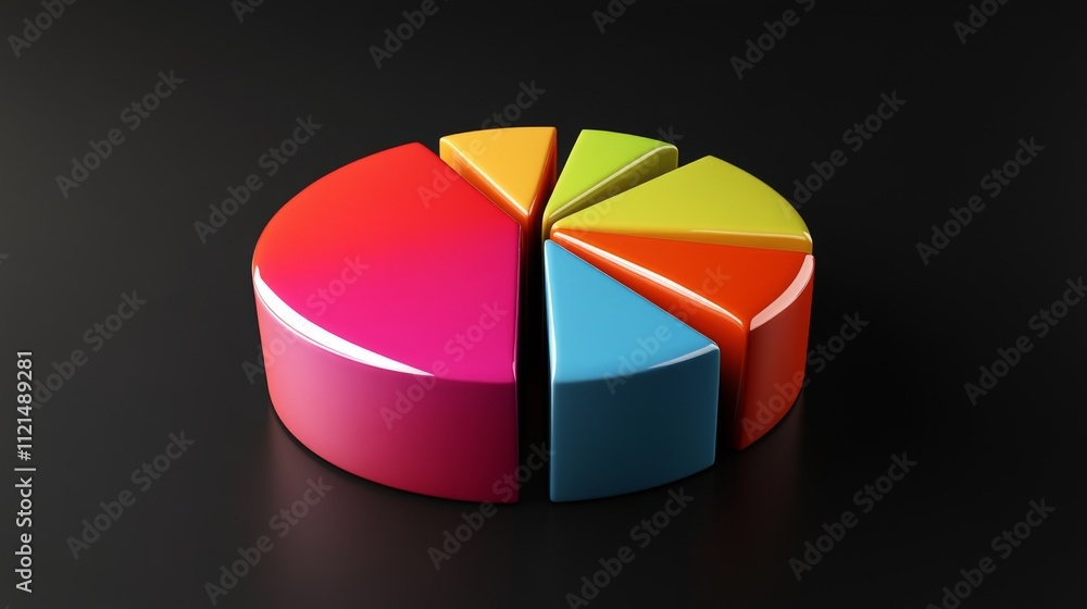 Obraz premium Colorful Chart Visualization for Business Data Analysis Concept