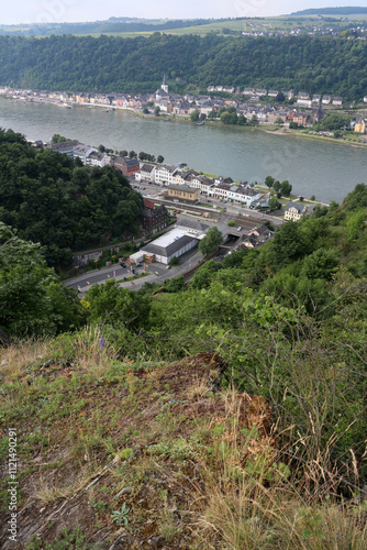 Saint Goarshausen and Saint Goar from the Rheinsteig - between Kaub and Saint Goarshausen - Hesse - Germany photo