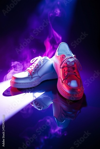 White Shoes Product Photography, Surreal Infrared Spectrum, Mystic Dreamlike Ethereal Atmosphere