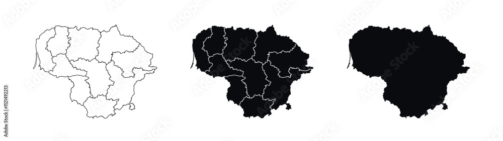 Lithuania Map vector icon. Map of Lithuania various styles. Lithuania Map vector icon. Map of Lithuania various styles.