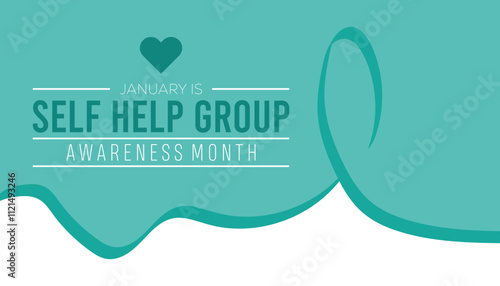 Self Help group awareness month observed each year during January. Self Help group awareness month creative concept design. Vector template for banner, greeting card, poster with background.
