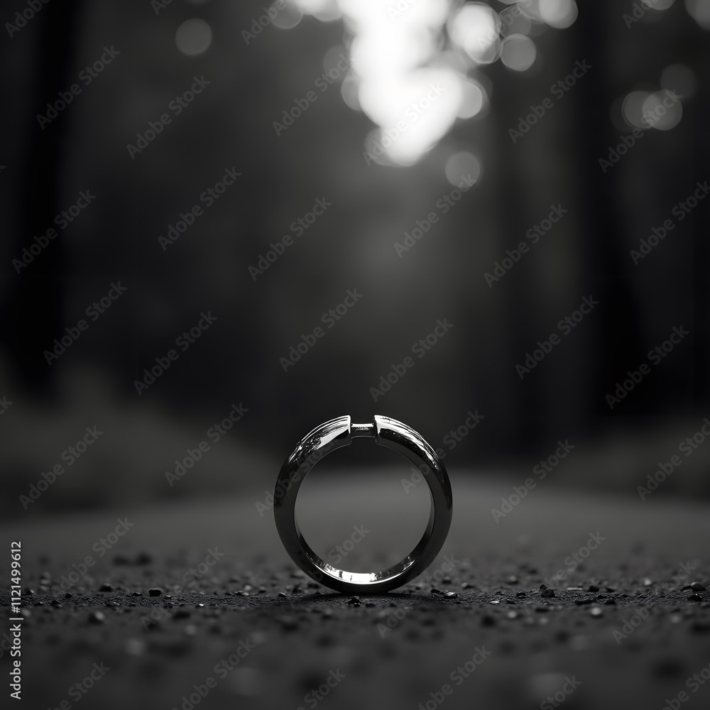 Timeless Elegance: Moody Monochrome Ring Setting in Nature Timeless Elegance: Moody Monochrome Ring Setting in Nature