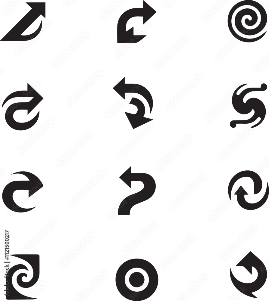 Arrow Collection Set black vector different style. Arrow Collection Set black vector different style.