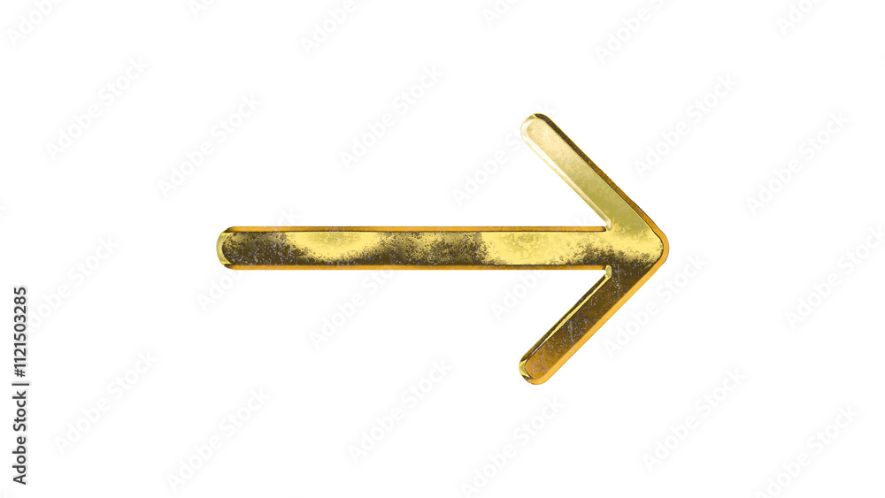 Gold golden Arrow icon symbol is set isolated on a white background. Design element. Cut out. Gold golden Arrow icon symbol is set isolated on a white background. Design element. Cut out.