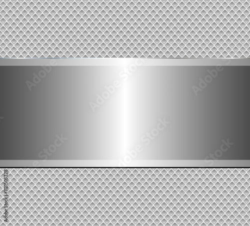 Silver chrome metal 3D back...