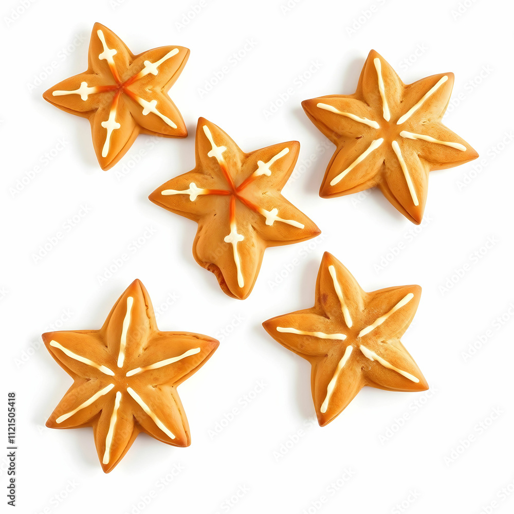 Cinnamon stars traditional german christmas cookies isolated on the blank background Cinnamon stars traditional german christmas cookies isolated on the blank background