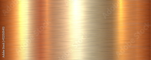 Gold brushed metal texture background, shiny lustrous golden metallic 3d background.