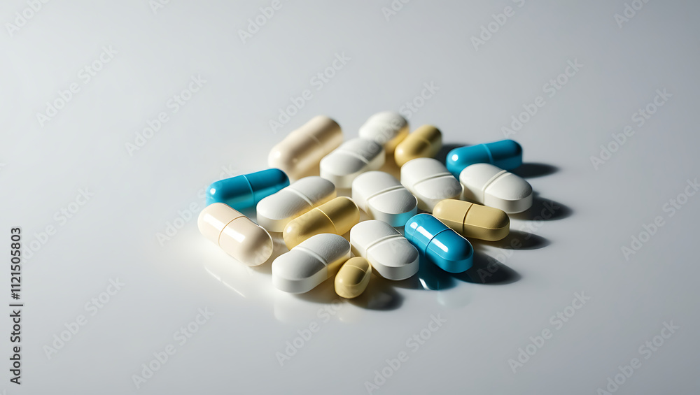 pills on a white pills on a white