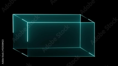Wallpaper Mural Neon square frame. square magenta neon glowing 3d render in black space. Geometric portal simple concept icon Torontodigital.ca