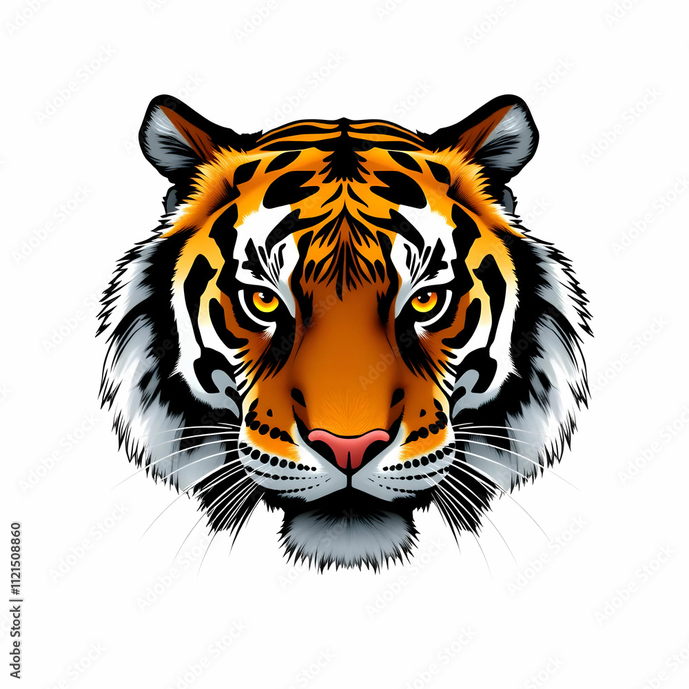 Head of tiger sumatera isolated on the blank background Head of tiger sumatera isolated on the blank background