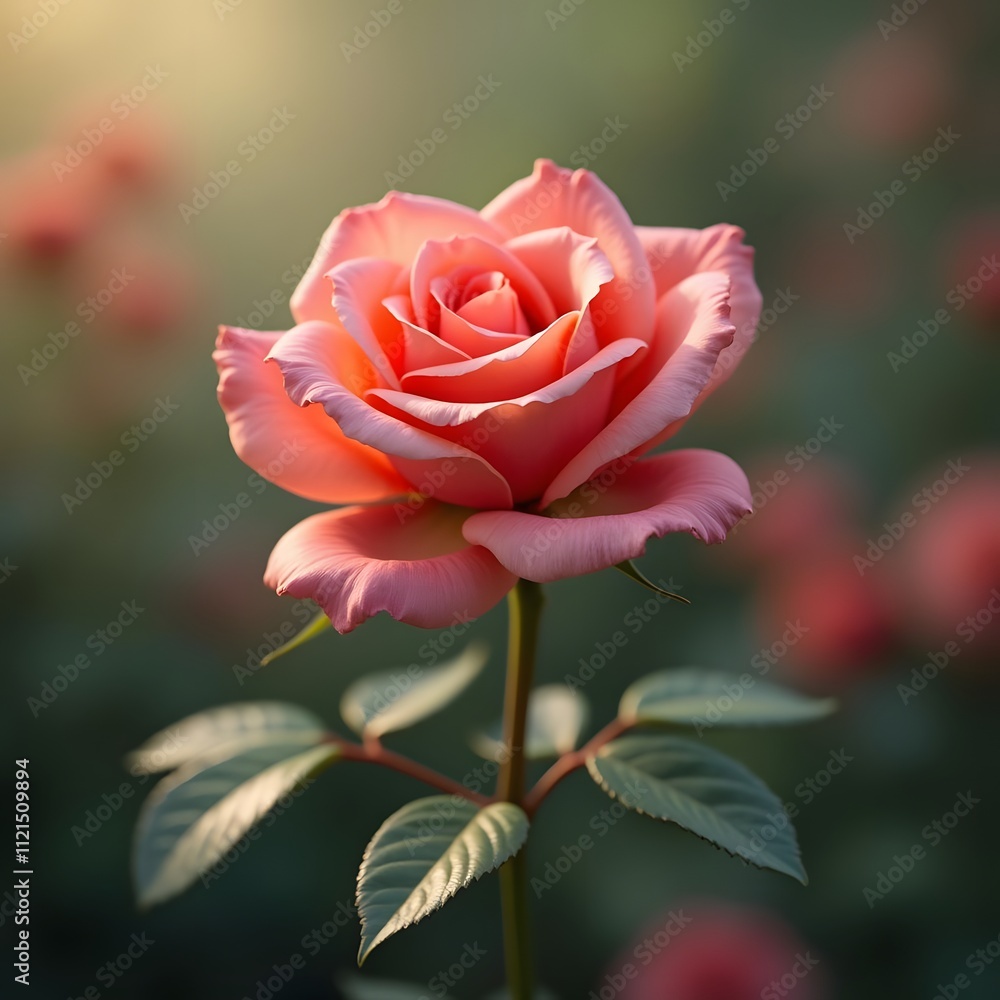 Luxurious Rose Garden Scene with Muted Earthy Tones Luxurious Rose Garden Scene with Muted Earthy Tones