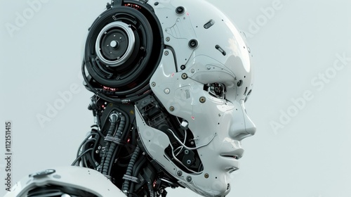 Futuristic humanoid robot, AI generated image