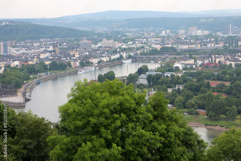 Fototapeta premium Garden - Ehrenbreitstein Fortress - Koblenz - Hesse - Germany