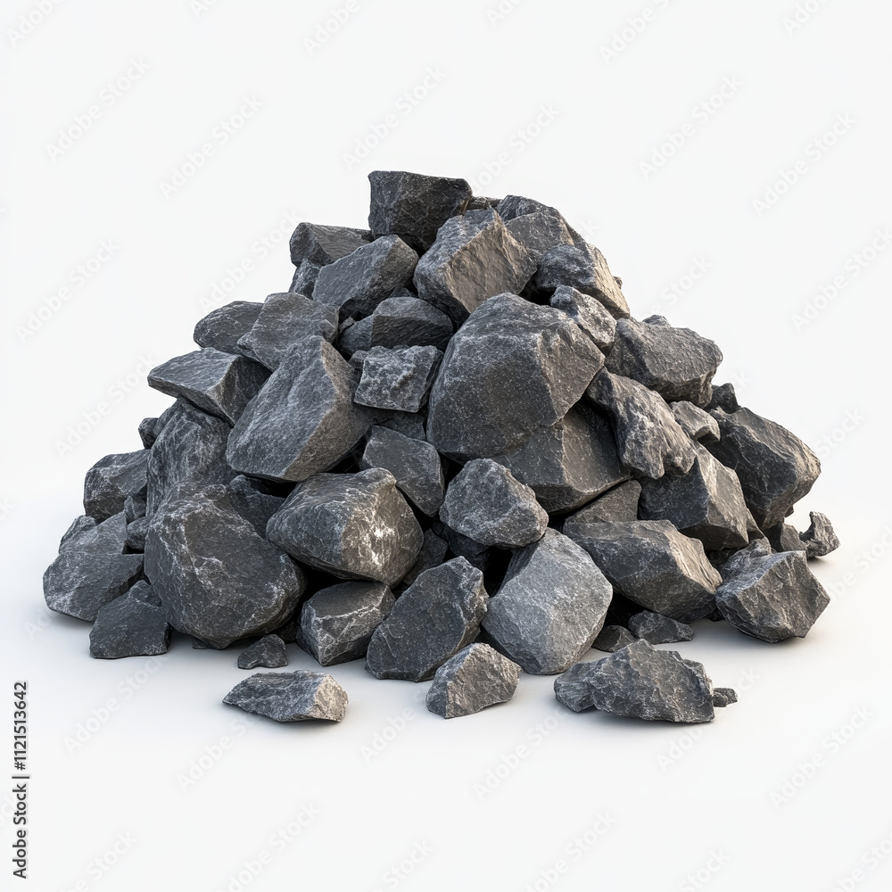 Pile of Dark Gray Stones for Construction or Landscaping Use Pile of Dark Gray Stones for Construction or Landscaping Use