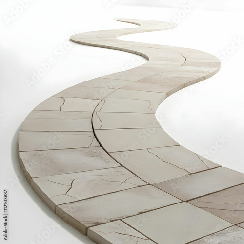 Path with stone tiles isolated on the blank background