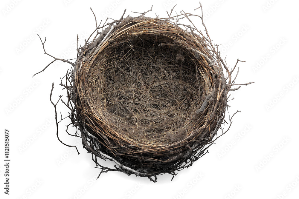 Obraz premium bird nest isolated on white background