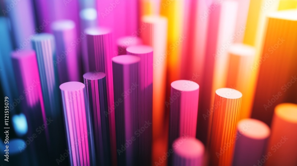Obraz premium Colorful Abstract Vertical Lines with Soft Lighting Effects