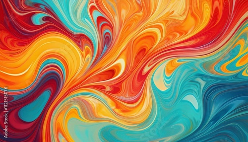 明るく活発なカラフルマーブル模様
Bright and lively colorful marble pattern
