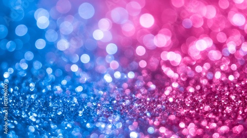 Vibrant pink and blue abstract bokeh sparkle background