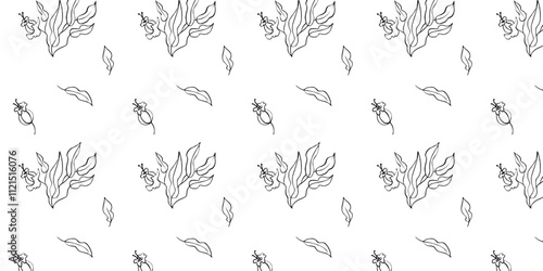 Seamless vector pattern, twigs and leaves, for bed linen, wallpaper and textureeb