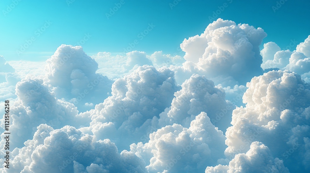 Seamless pattern with fluffy white clouds on bright blue sky Seamless pattern with fluffy white clouds on bright blue sky