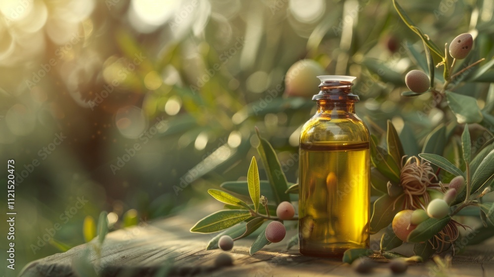 Jojoba oil bottle with a small jar of cream, surrounded by jojoba seeds and green leaves, showcasing organic skincare and nourishing beauty products. Generative AI Jojoba oil bottle with a small jar of cream, surrounded by jojoba seeds and green leaves, showcasing organic skincare and nourishing beauty products. Generative AI