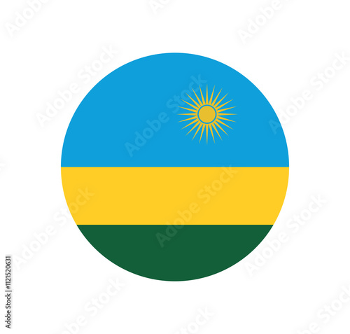 Free Download Vector Rwanda National Flag icon. Round flag of Rwanda on white Background. - GFXLoad