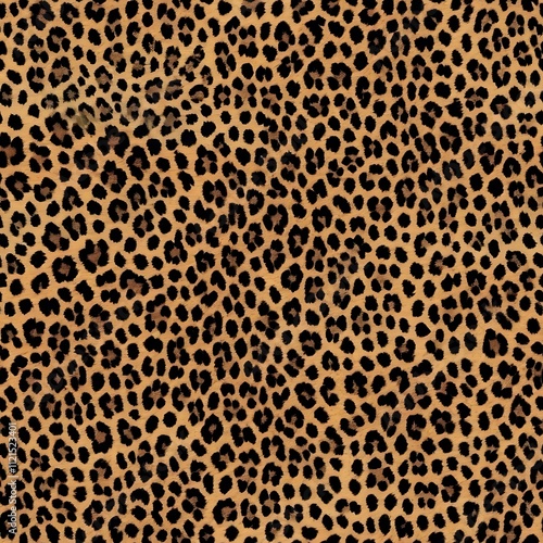 Wild and Feline: A seamless, captivating pattern featuring a classic leopard print in rich brown and black tones, perfect for adding a touch of untamed elegance to your designs.  