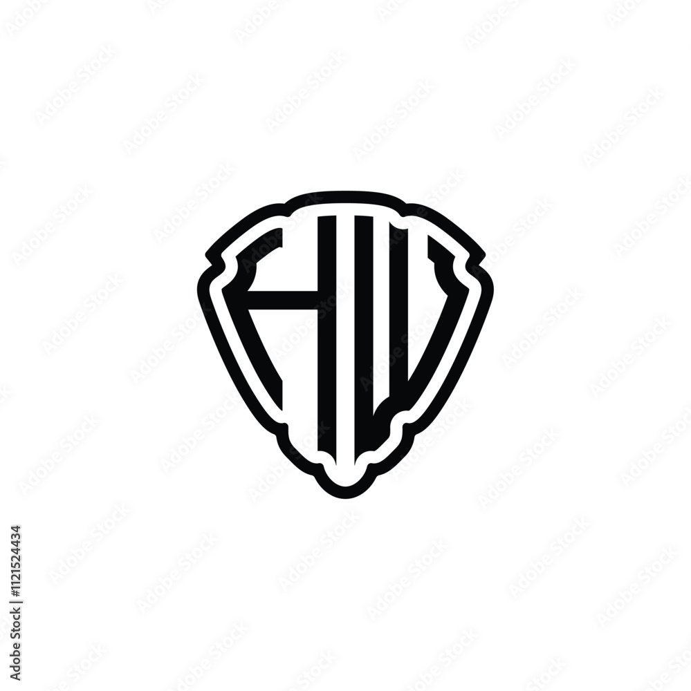 HW monogram logo design letter text name symbol monochrome logotype alphabet character simple logo