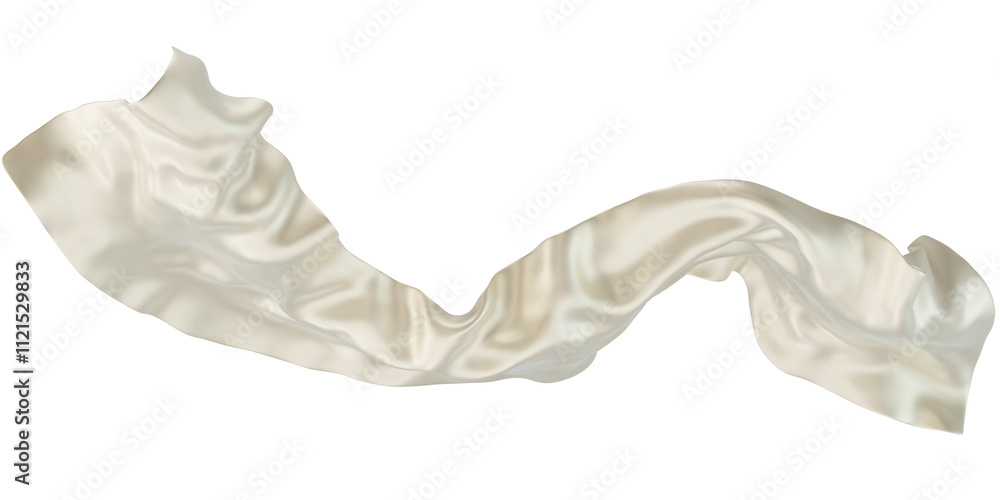 3D rendered illustration of flowing cloth in a soft cream white color, showcasing elegant drapery with an aesthetic appeal 3D rendered illustration of flowing cloth in a soft cream white color, showcasing elegant drapery with an aesthetic appeal