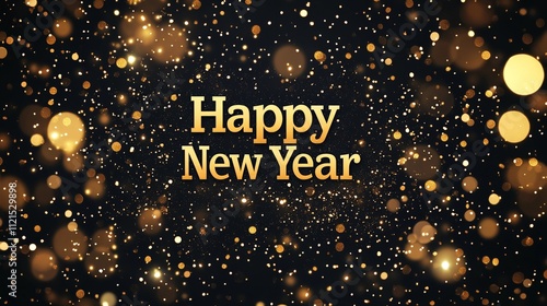 Wallpaper Mural Modern Black and Gold Happy 2025 New Year Greeting Card Torontodigital.ca