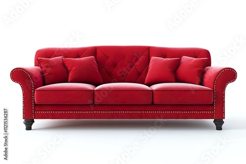 red leather sofa