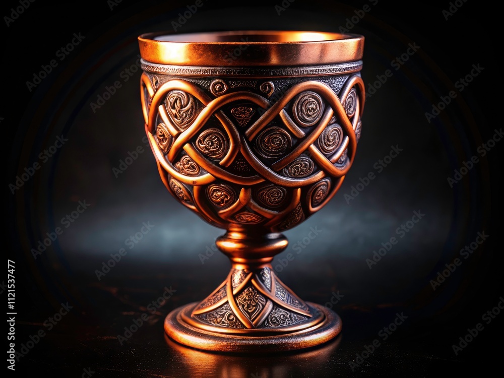 Celtic Knot Goblet: Fantasy Medieval Copper Goblet with Deep Depth of Field Celtic Knot Goblet: Fantasy Medieval Copper Goblet with Deep Depth of Field