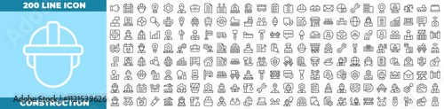 Construction Line Editable Icons set.
