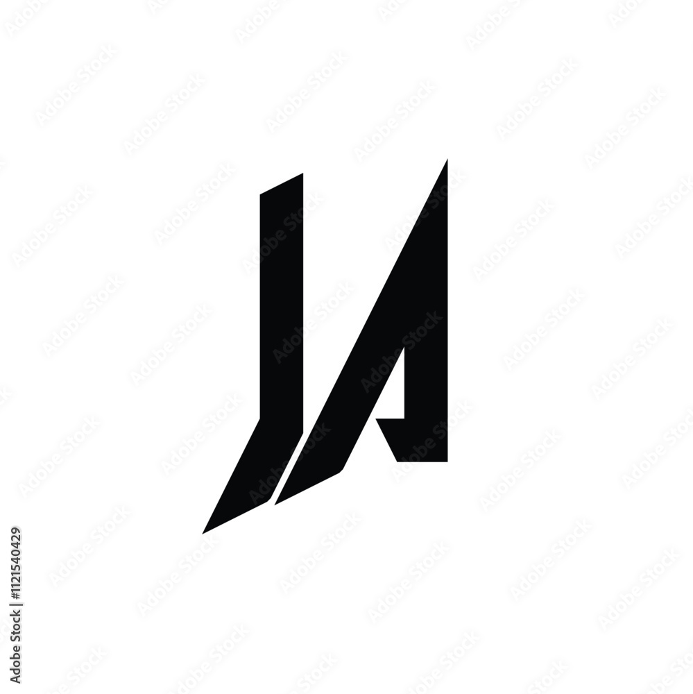 JA monogram logo design letter text name symbol monochrome logotype alphabet character simple logo JA monogram logo design letter text name symbol monochrome logotype alphabet character simple logo