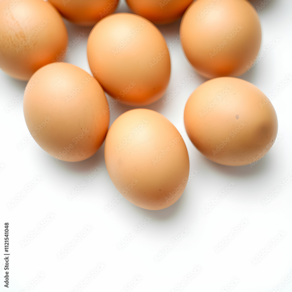 close up of Brown eggs isolated on the blank background close up of Brown eggs isolated on the blank background