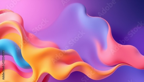 Abstract Colorful Wavy Forms Design Background