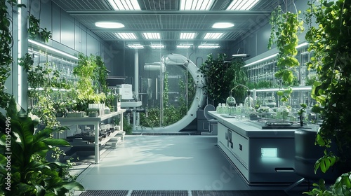 Scientific research in biological laboratory, plant experimentation and nature concept photo