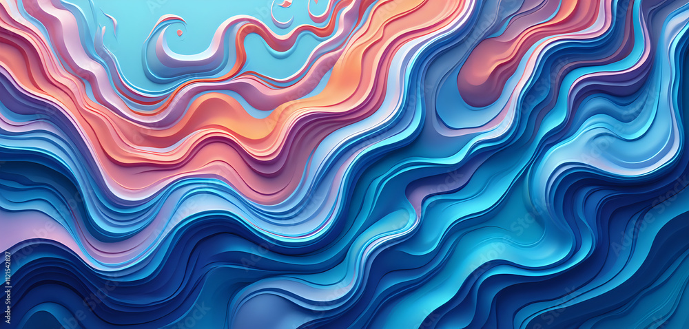 Fototapeta premium an abstract art with colorful waves of different colors. Abstract background