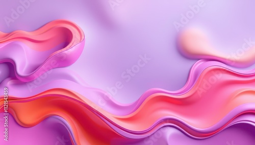 Abstract Pink and Orange Fluid Wave Design