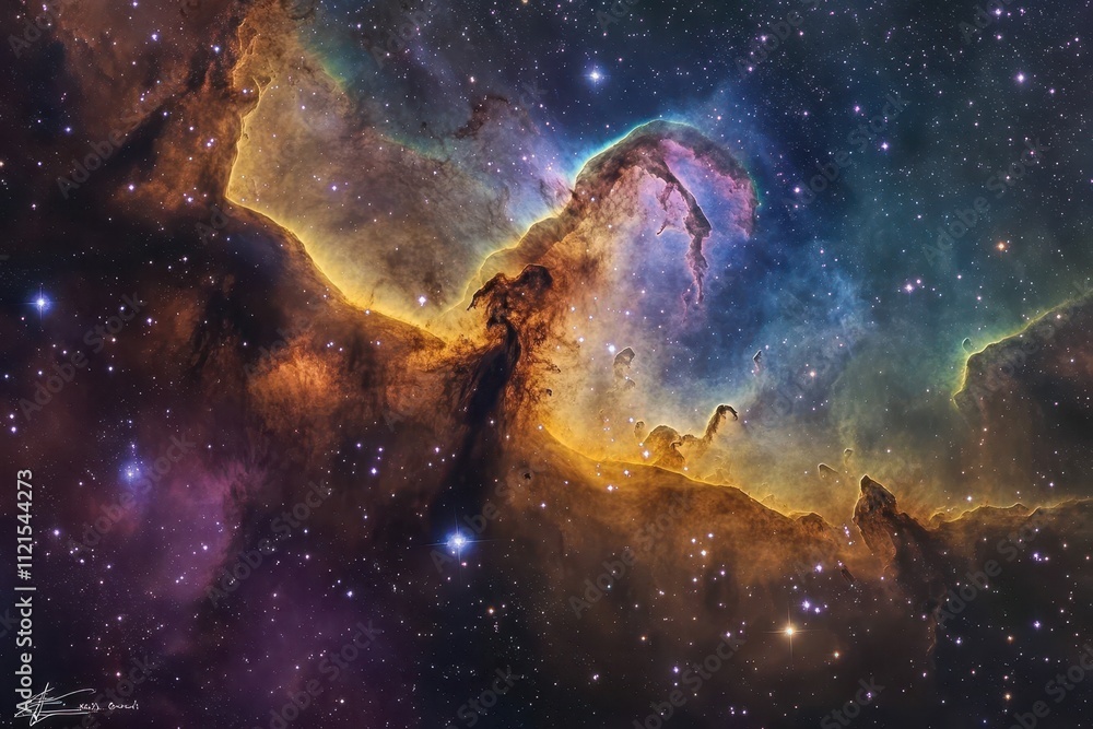 Cosmic Landscape of the Eagle Nebula with Star Clusters and Gas Clouds Cosmic Landscape of the Eagle Nebula with Star Clusters and Gas Clouds