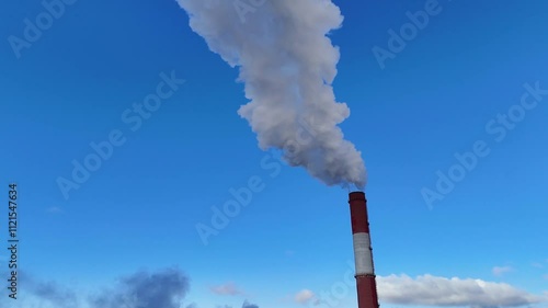 smoke from the pipe of a thermal power plant