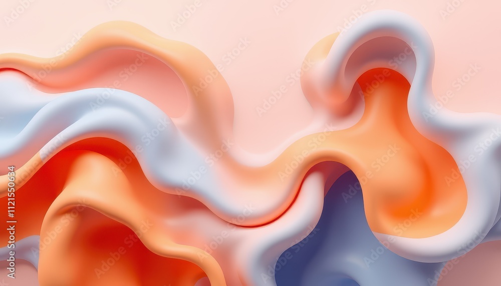 Abstract Pastel Waves Flowing Smoothly Together Abstract Pastel Waves Flowing Smoothly Together