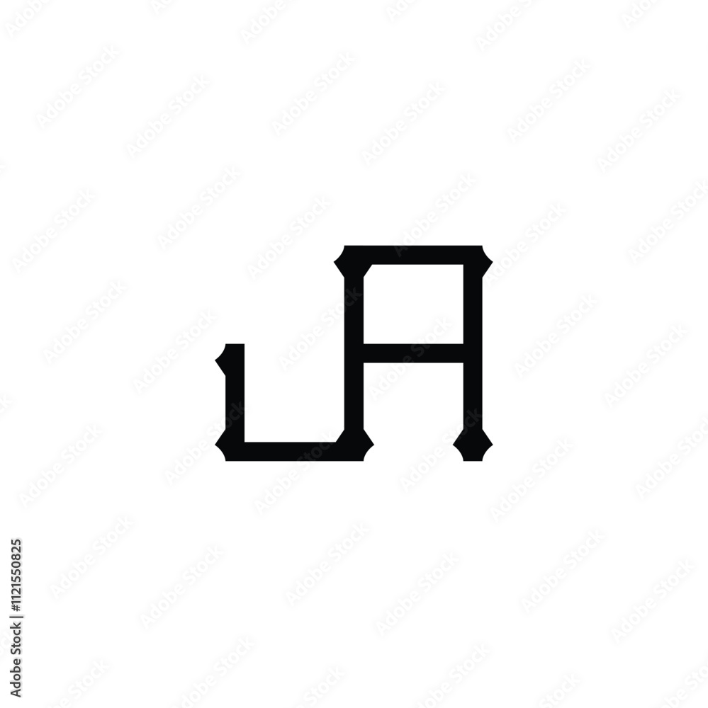 JA monogram logo design letter text name symbol monochrome logotype alphabet character simple logo JA monogram logo design letter text name symbol monochrome logotype alphabet character simple logo
