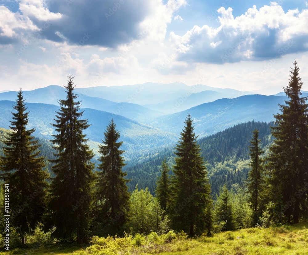 Breathtaking Mountain Scenery: A Majestic View of Lush Forests and Misty Peaks Breathtaking Mountain Scenery: A Majestic View of Lush Forests and Misty Peaks