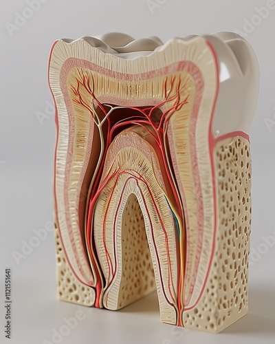 Detailed anatomical view of innovative teeth  advancements in endodontic treatment technologies