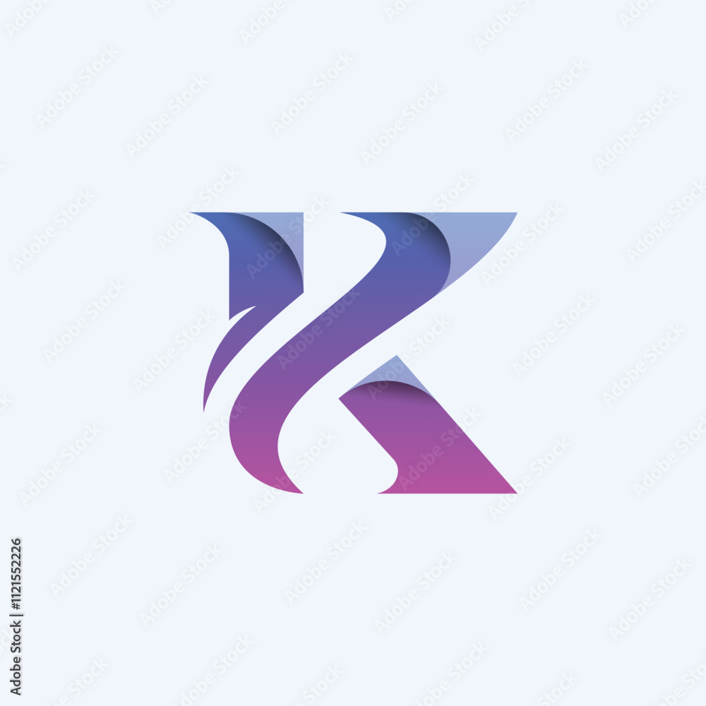 A stylized letter K logo design template A stylized letter K logo design template