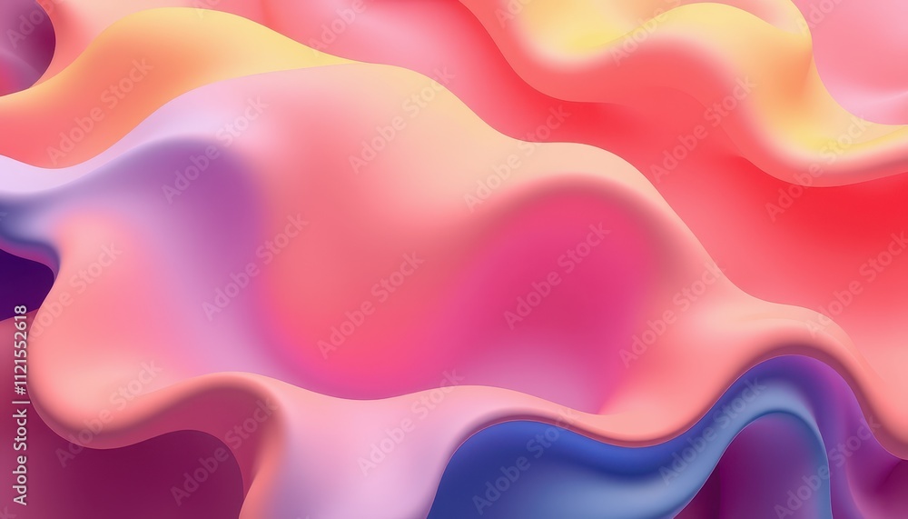 Abstract Pastel Wave Design Showing Fluid Color Transitions Abstract Pastel Wave Design Showing Fluid Color Transitions