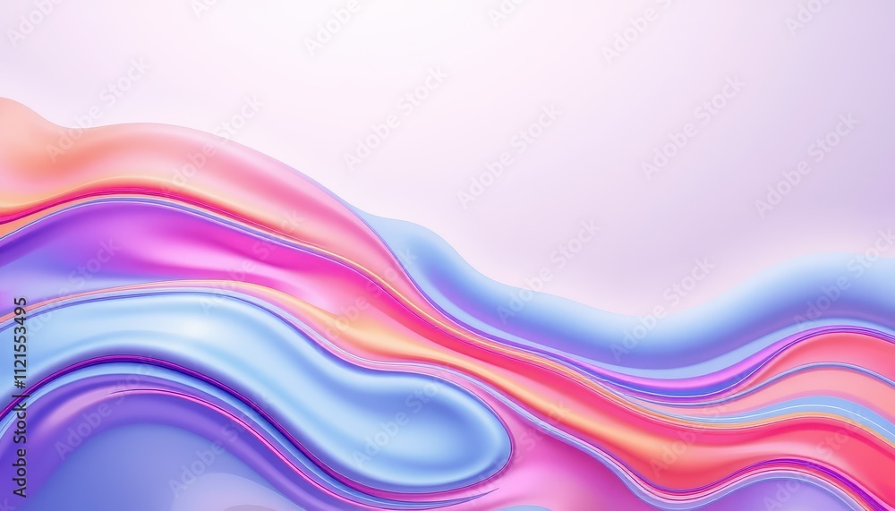 Obraz premium Abstract Pastel Waves Flowing Design